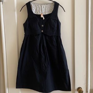 Anthropologie Vest Black Cotton Dress Sz 0